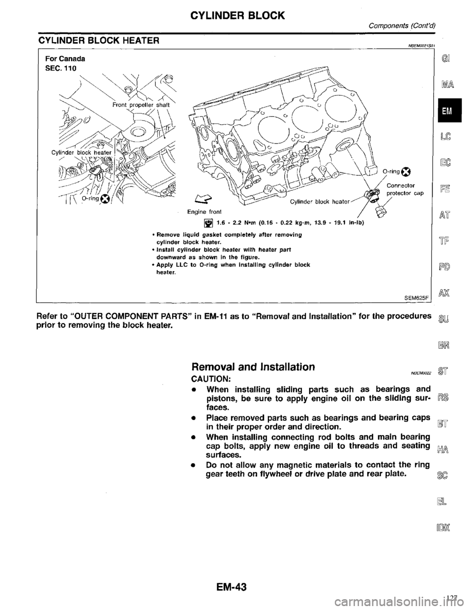 INFINITI QX4 1998  Factory Service Manual 127 