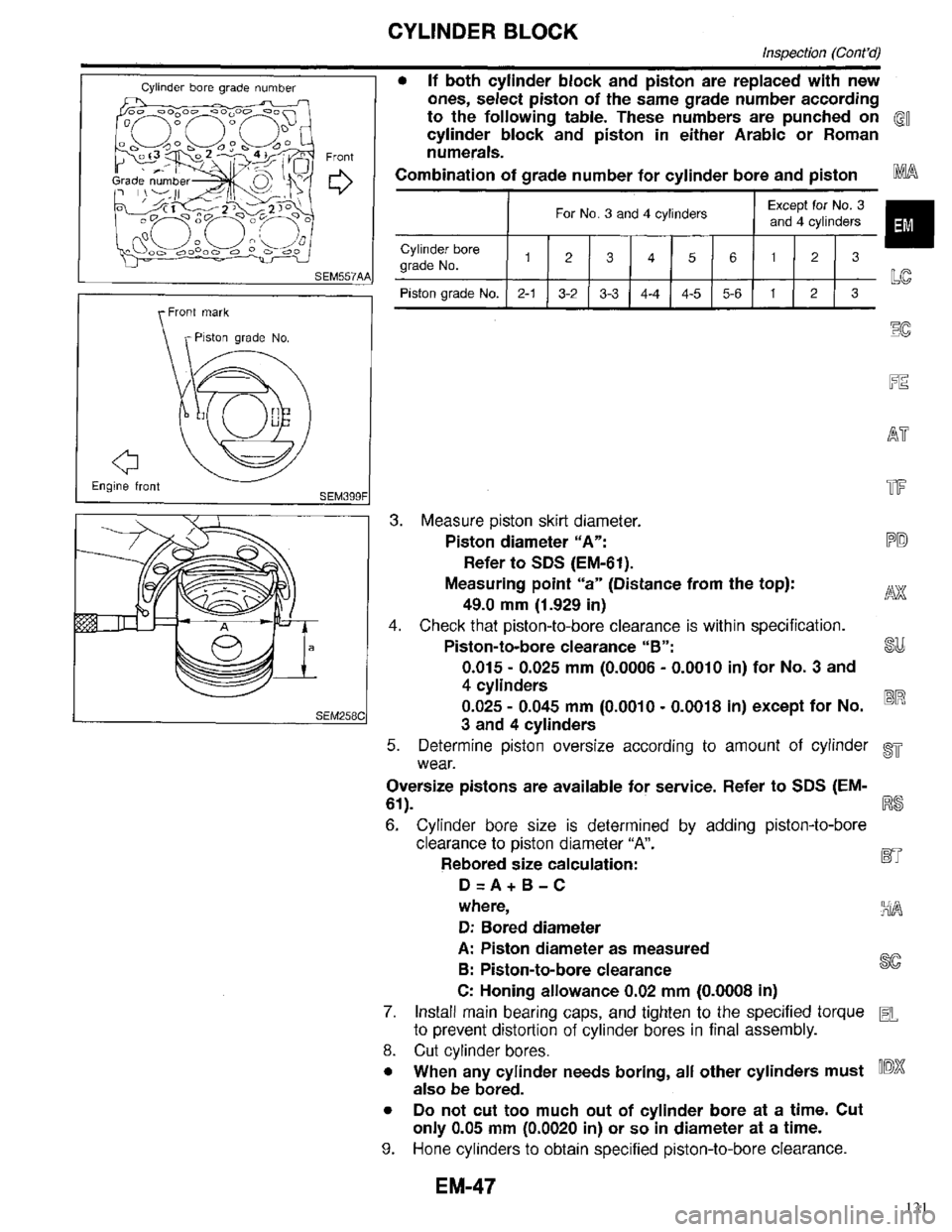 INFINITI QX4 1998  Factory Service Manual 131 