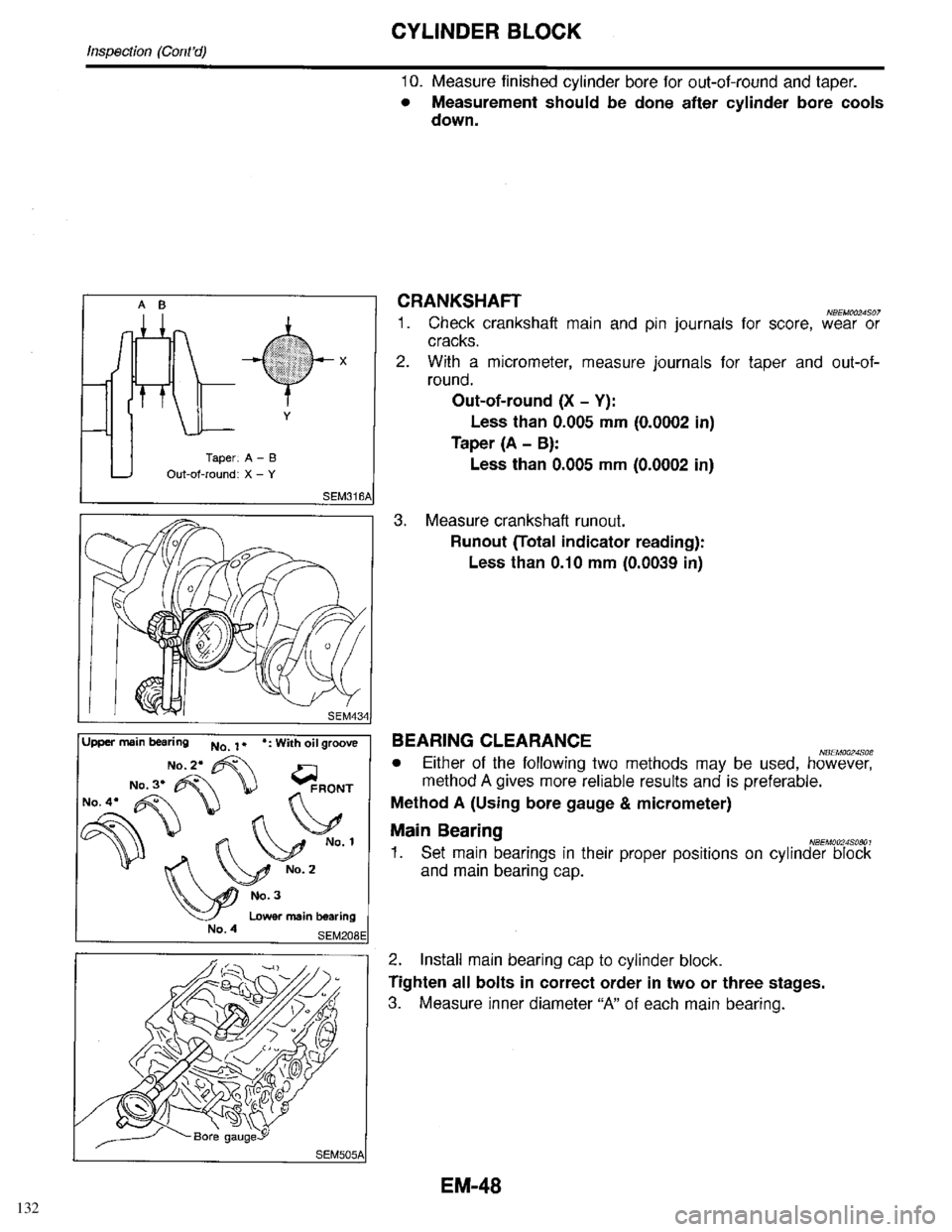 INFINITI QX4 1998  Factory Service Manual 132 