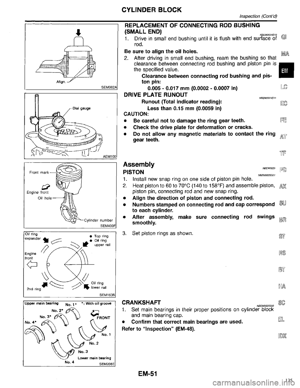 INFINITI QX4 1998  Factory Service Manual 135 