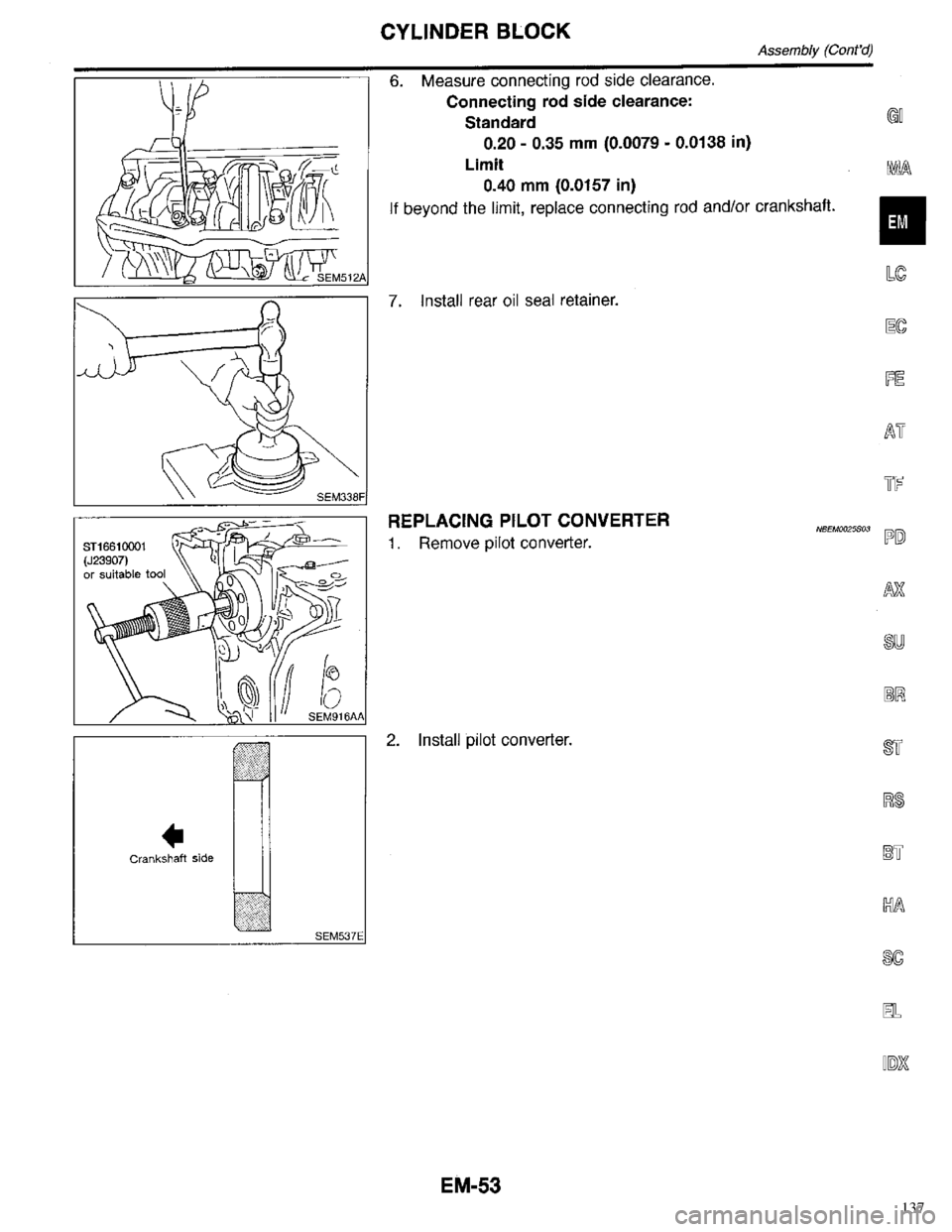 INFINITI QX4 1998  Factory Service Manual 137 