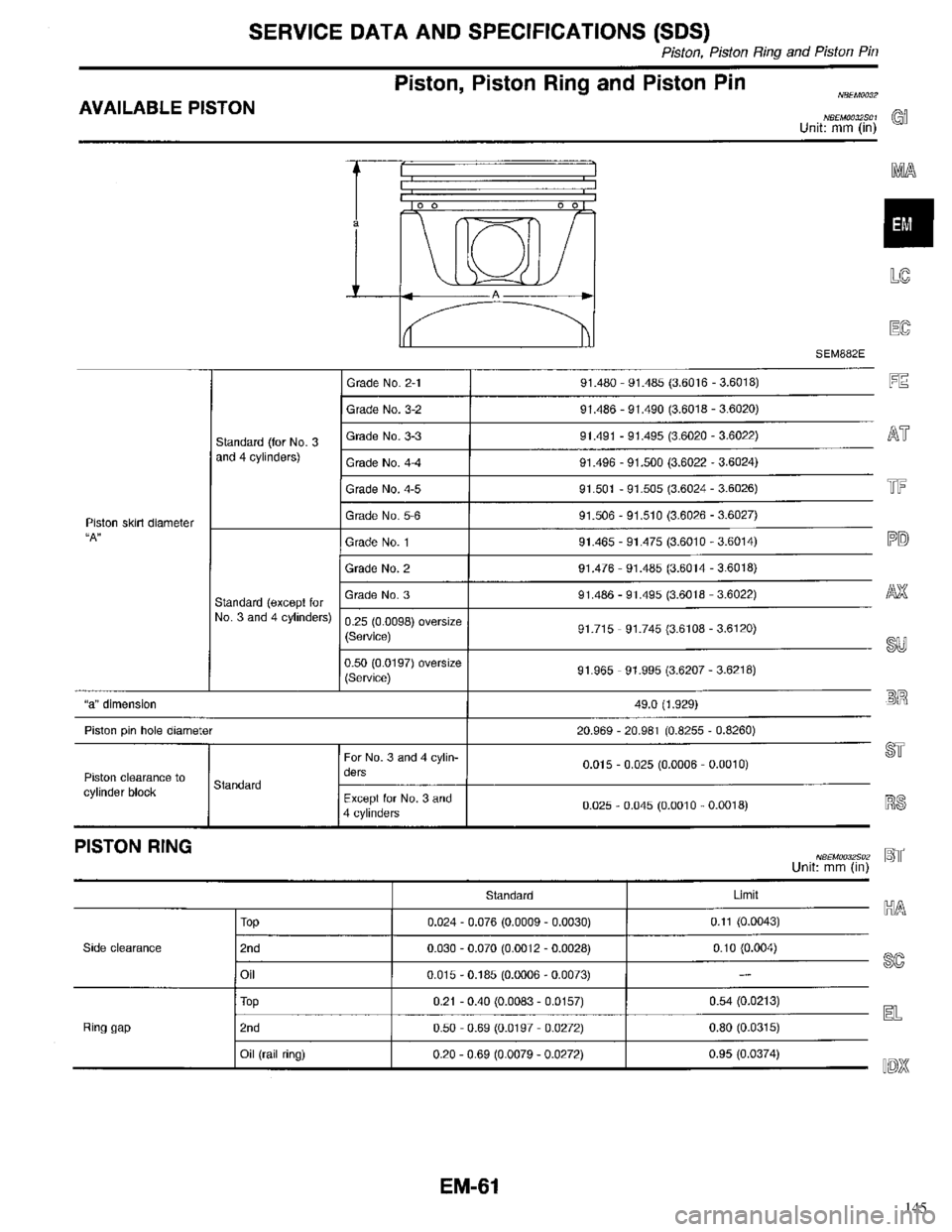INFINITI QX4 1998  Factory Service Manual 145 