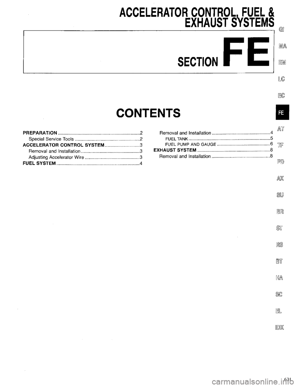 INFINITI QX4 1998  Factory Service Manual 631 