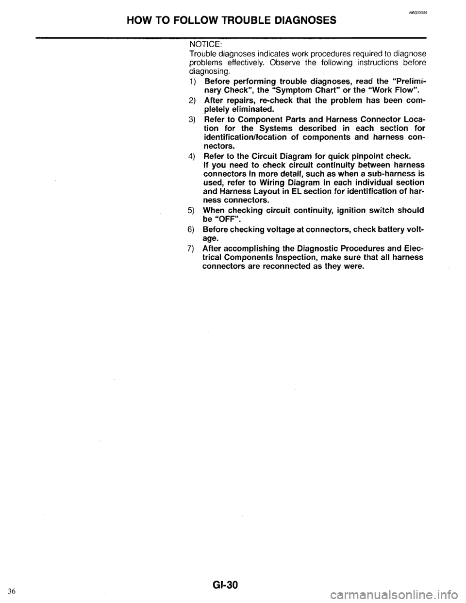 INFINITI QX4 1998  Factory Service Manual 36 