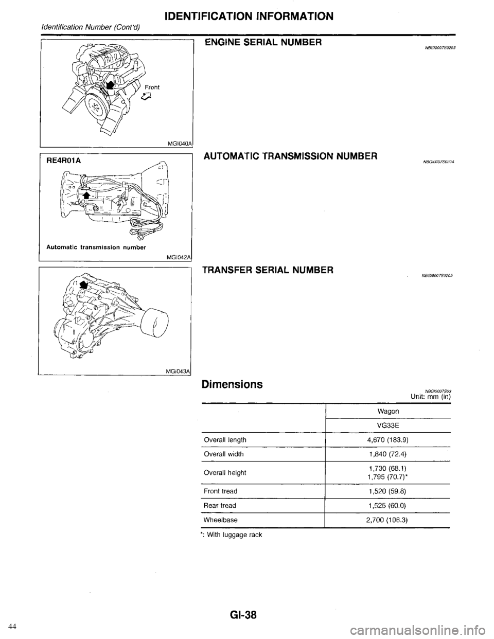 INFINITI QX4 1998  Factory Service Manual 44 