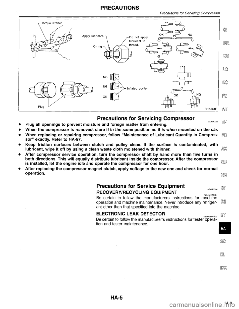 INFINITI QX4 1998  Factory Service Manual 1419 