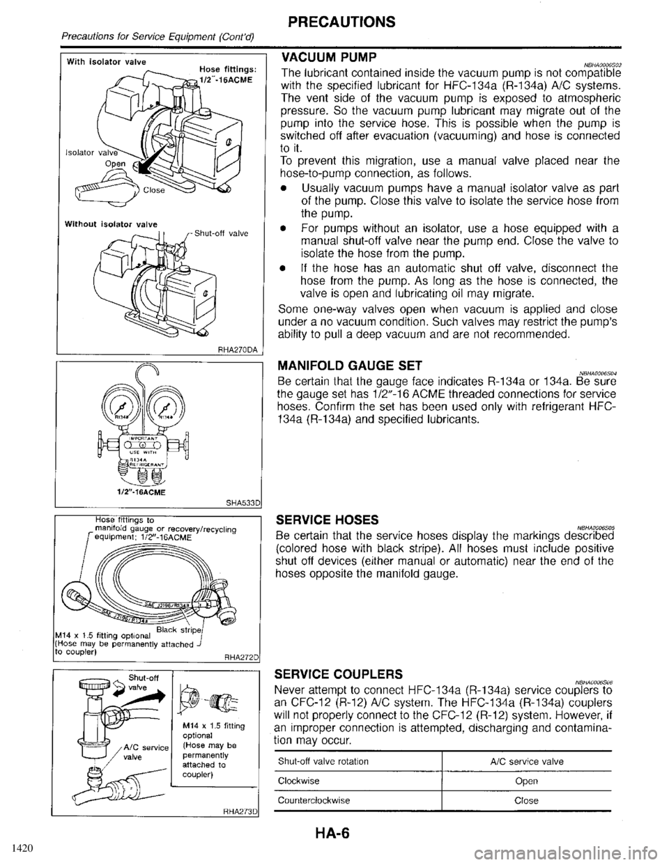 INFINITI QX4 1998  Factory Service Manual 1420 