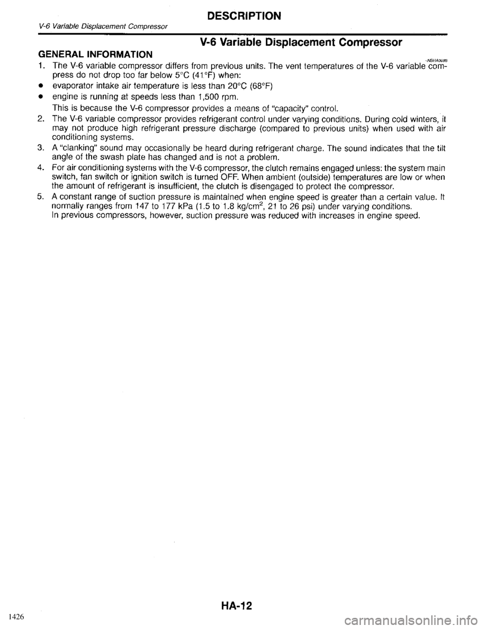 INFINITI QX4 1998  Factory Service Manual 1426 