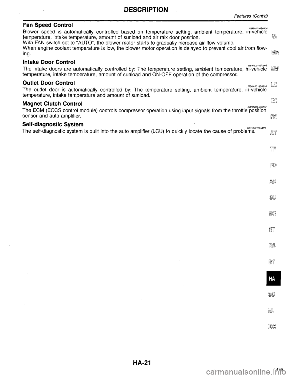 INFINITI QX4 1998  Factory Service Manual 1435 
