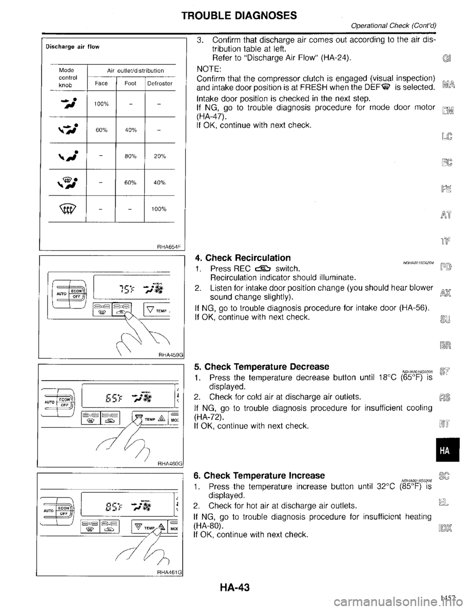 INFINITI QX4 1998  Factory Service Manual 1457 