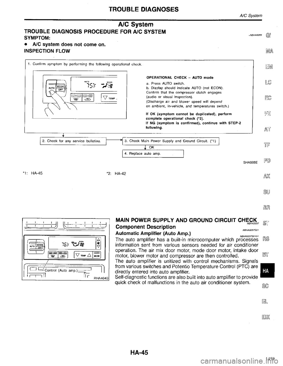 INFINITI QX4 1998  Factory Service Manual 1459 