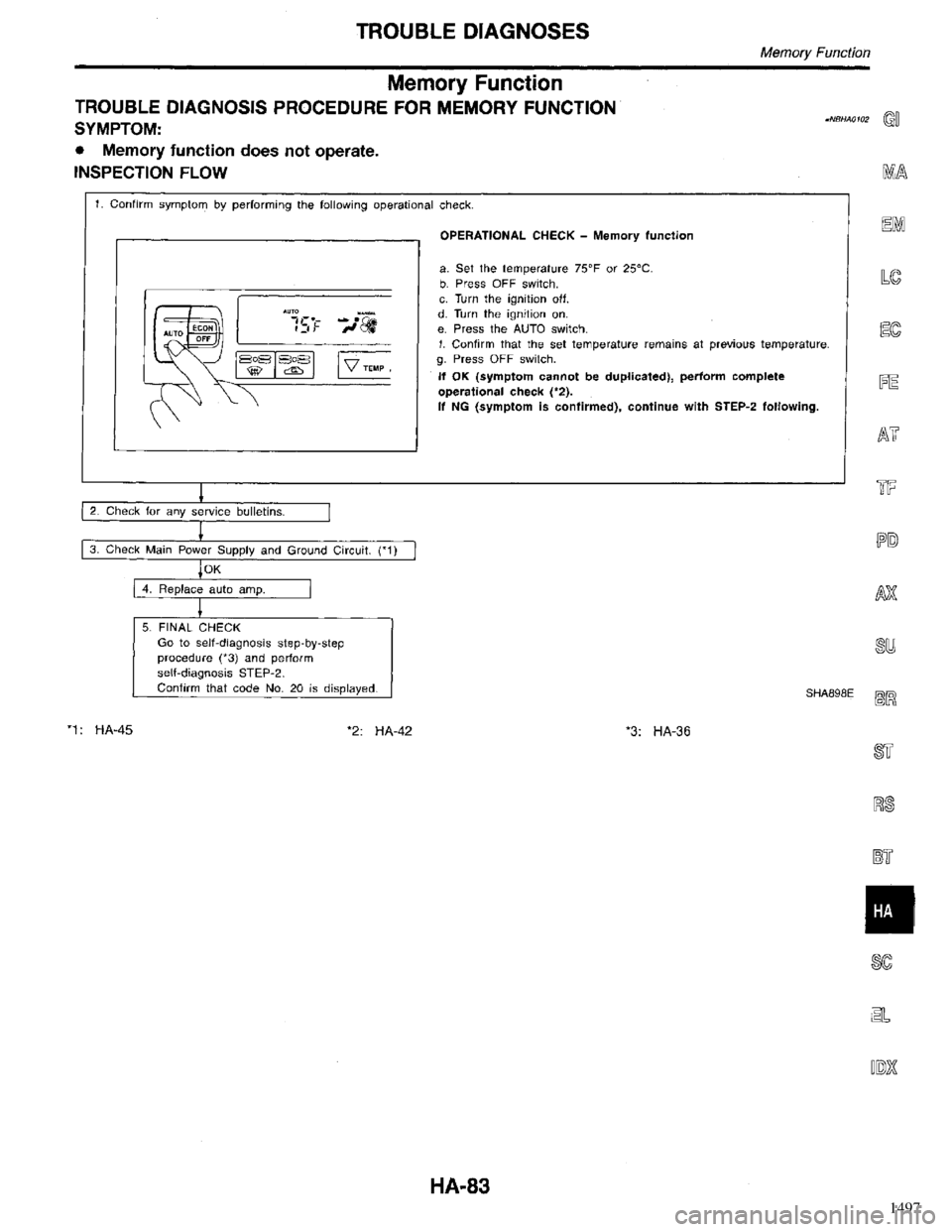 INFINITI QX4 1998  Factory Service Manual 1497 