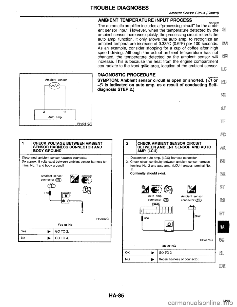 INFINITI QX4 1998  Factory Service Manual 1499 
