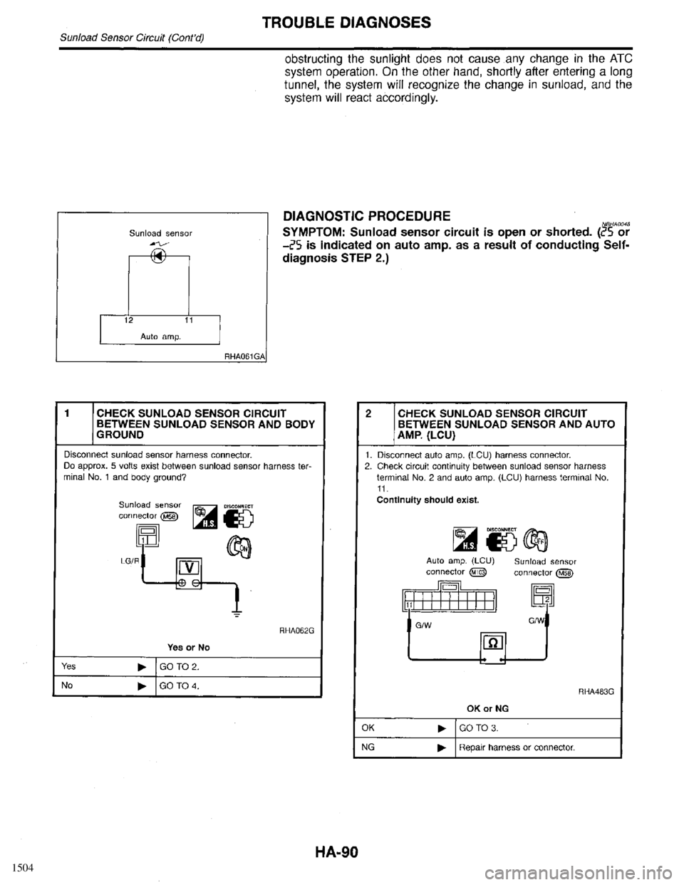 INFINITI QX4 1998  Factory Service Manual 1504 
