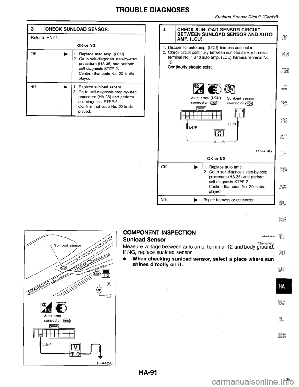 INFINITI QX4 1998  Factory Service Manual 1505 