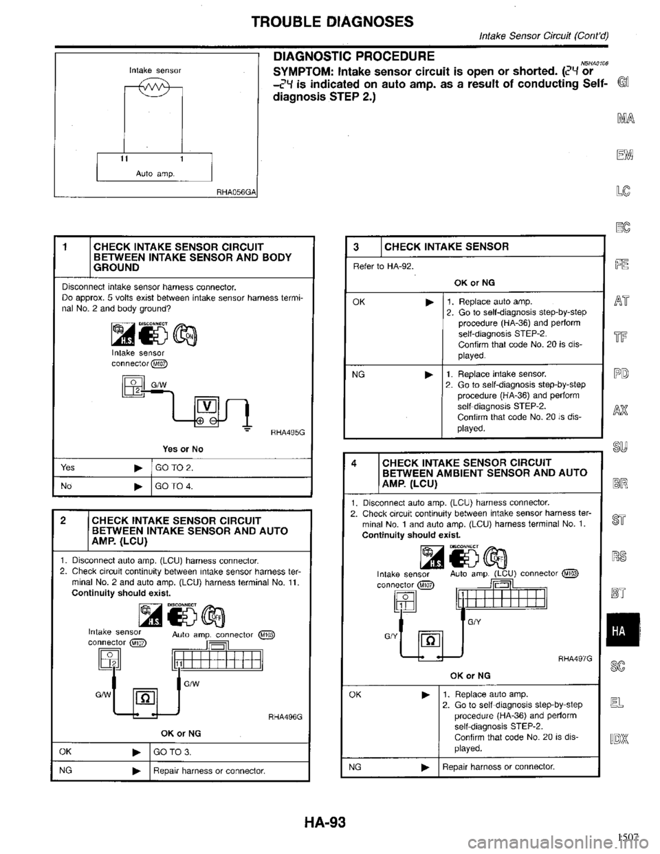 INFINITI QX4 1998  Factory Service Manual 1507 
