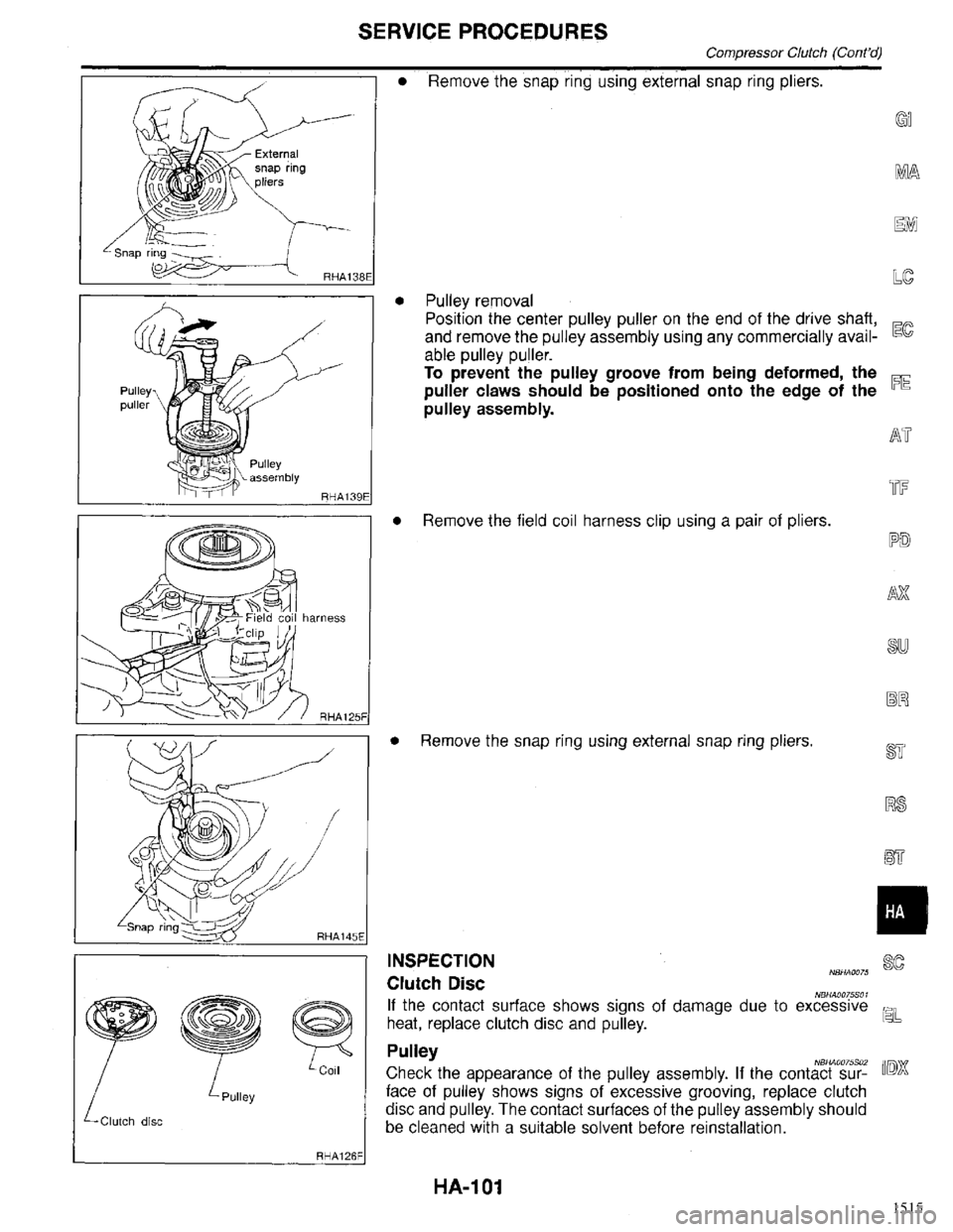 INFINITI QX4 1998  Factory Service Manual 1515 