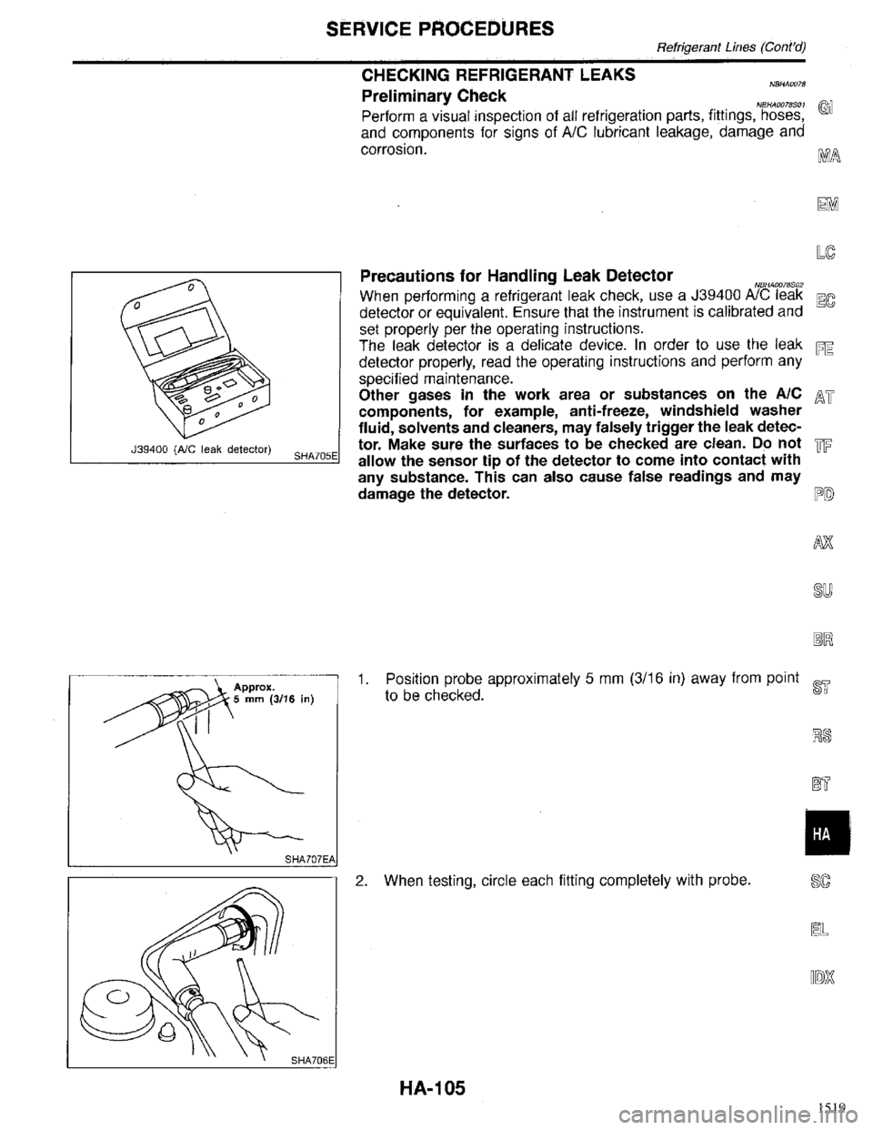 INFINITI QX4 1998  Factory Service Manual 1519 