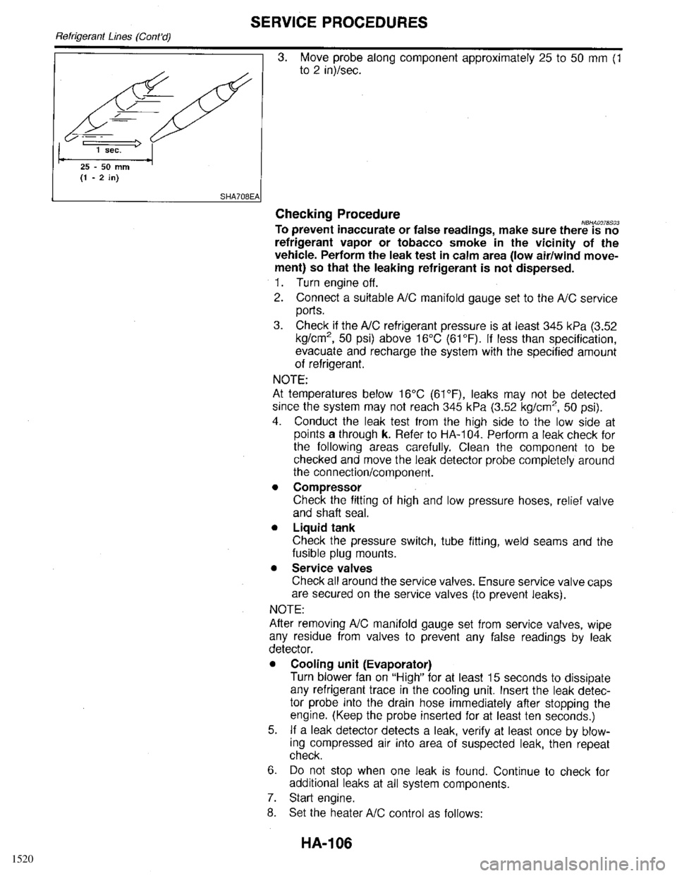 INFINITI QX4 1998  Factory Service Manual 1520 