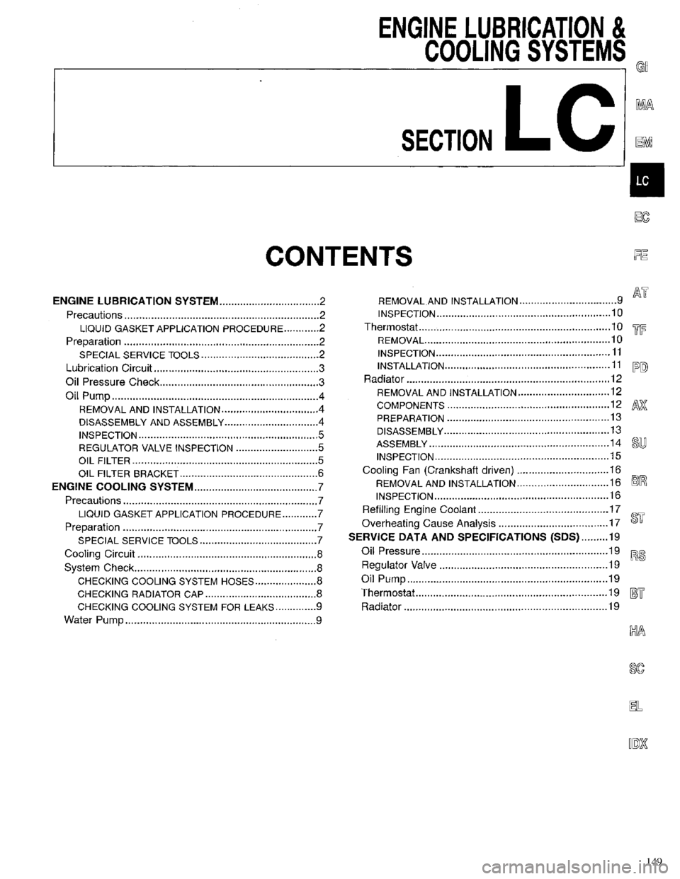 INFINITI QX4 1998  Factory Service Manual 149 