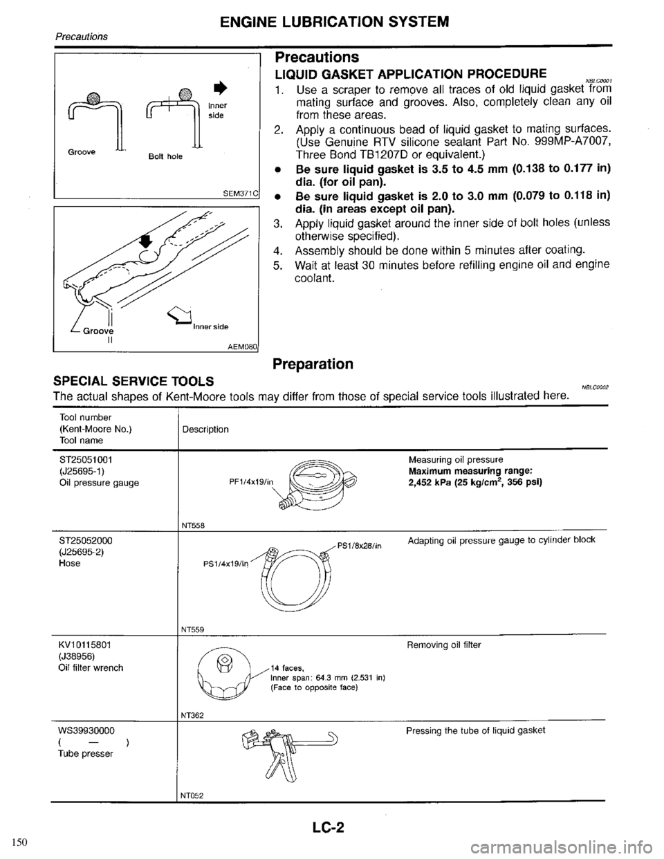 INFINITI QX4 1998  Factory Service Manual 150 