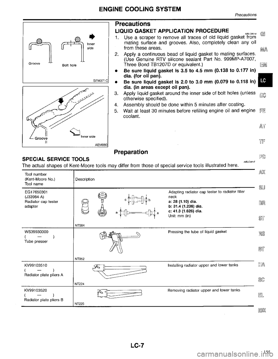 INFINITI QX4 1998  Factory Service Manual 155 
