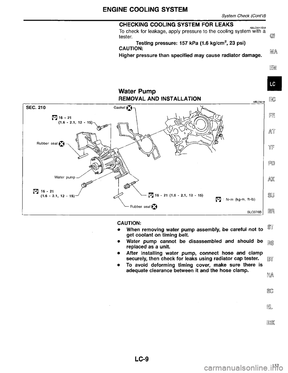 INFINITI QX4 1998  Factory Service Manual 157 