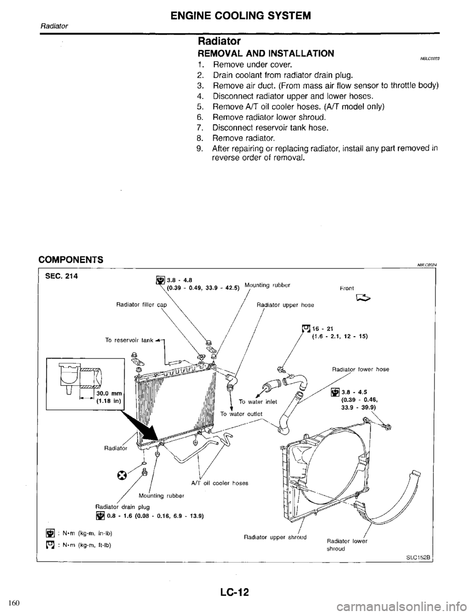 INFINITI QX4 1998  Factory Service Manual 160 