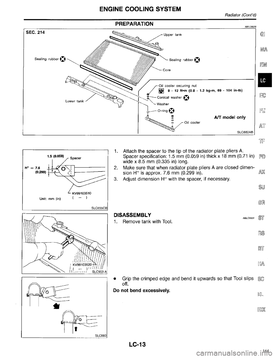 INFINITI QX4 1998  Factory Service Manual 161 
