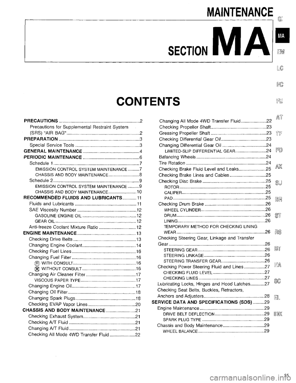 INFINITI QX4 1998  Factory Service Manual 55 
