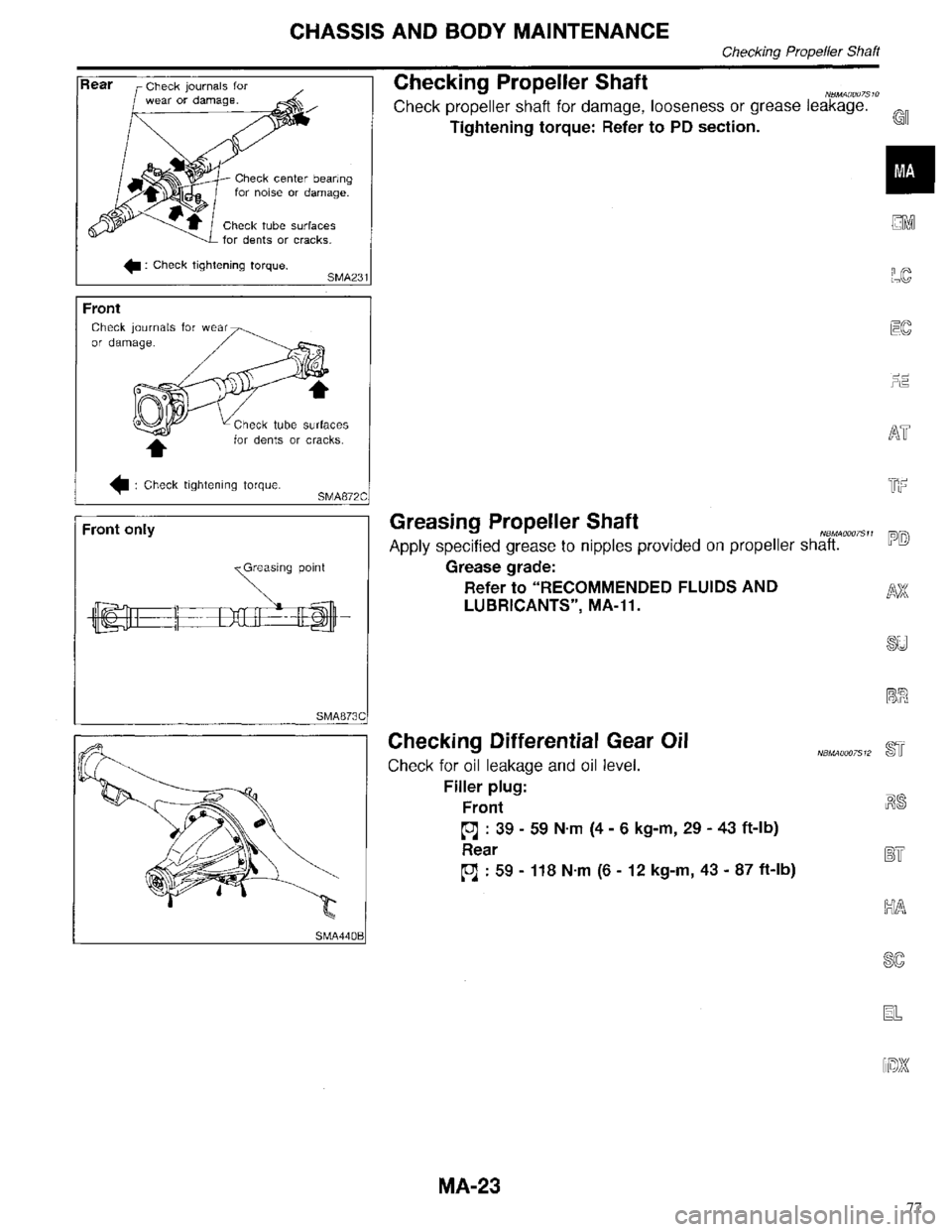 INFINITI QX4 1998  Factory Service Manual 77 