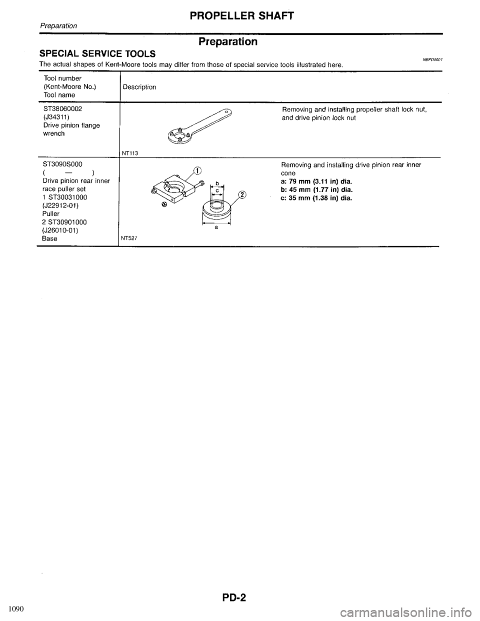 INFINITI QX4 1998  Factory Service Manual 1090 