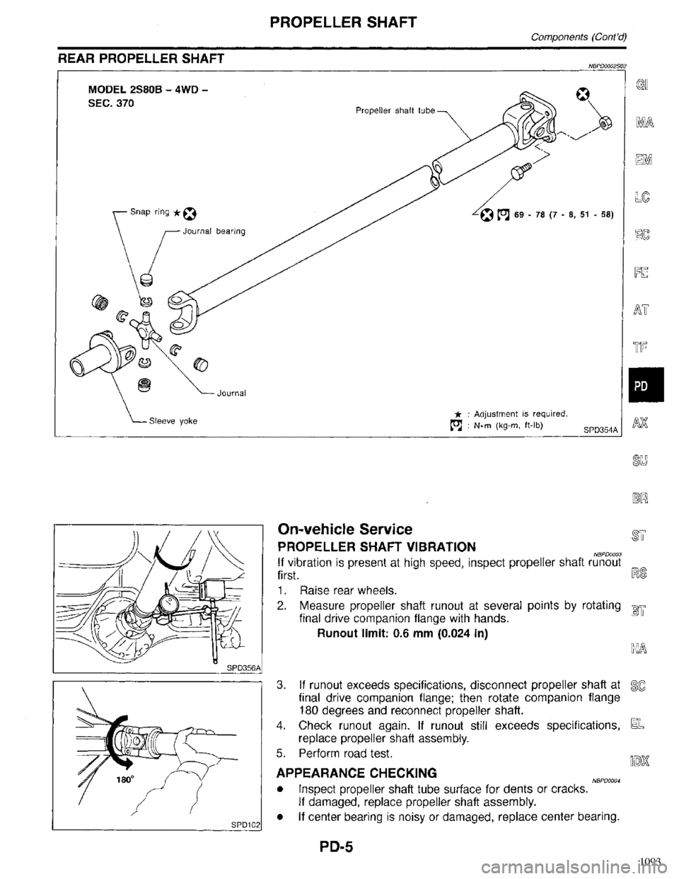 INFINITI QX4 1998  Factory Service Manual 1093 