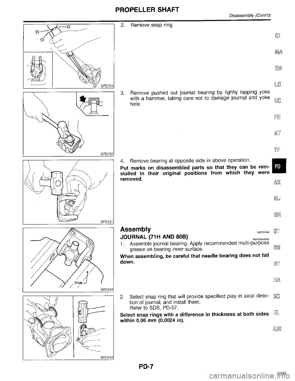 INFINITI QX4 1998  Factory Service Manual 1095 