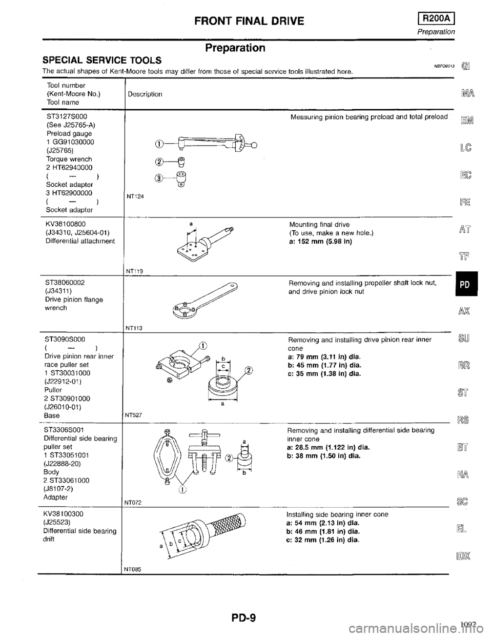 INFINITI QX4 1998  Factory Service Manual 1097 