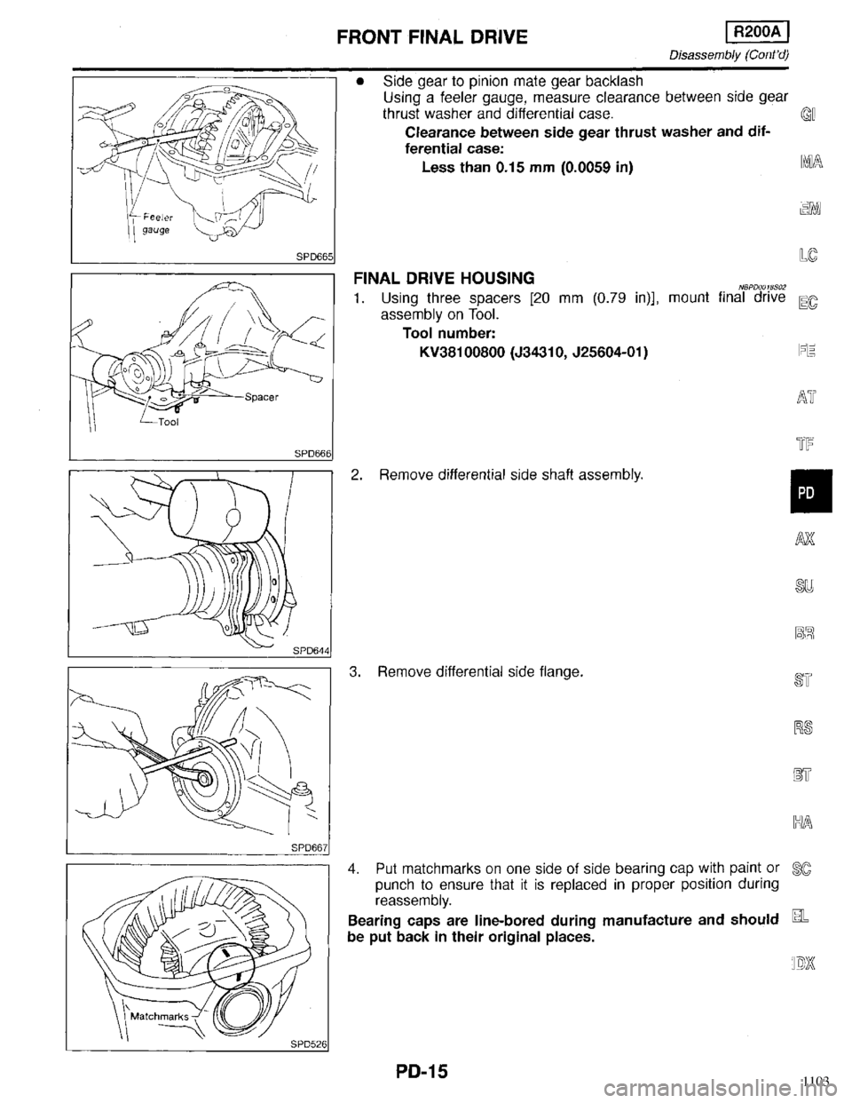 INFINITI QX4 1998  Factory Service Manual 1103 