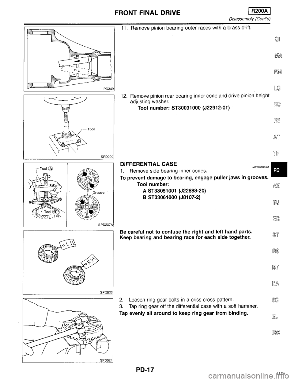 INFINITI QX4 1998  Factory Service Manual 1105 