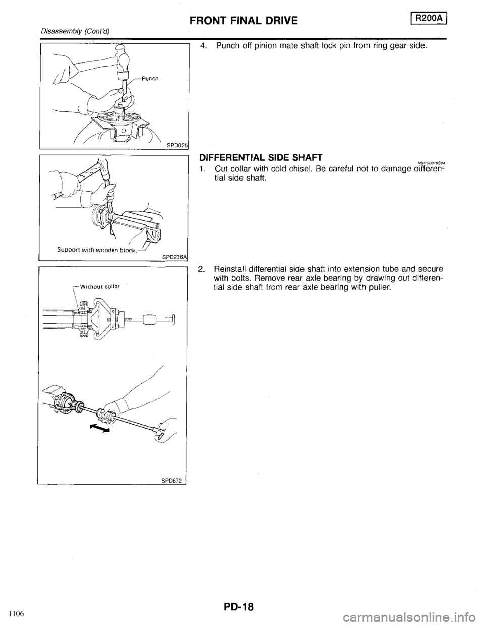 INFINITI QX4 1998  Factory Service Manual 1106 