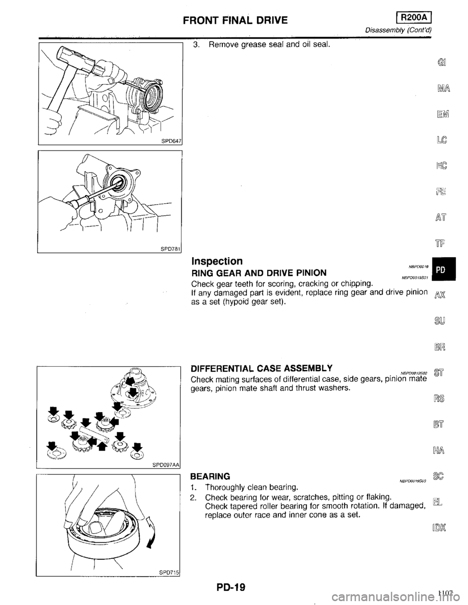 INFINITI QX4 1998  Factory Service Manual 1107 