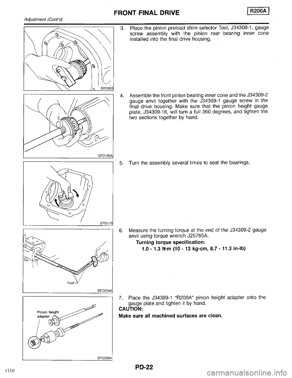 INFINITI QX4 1998  Factory Service Manual 1110 