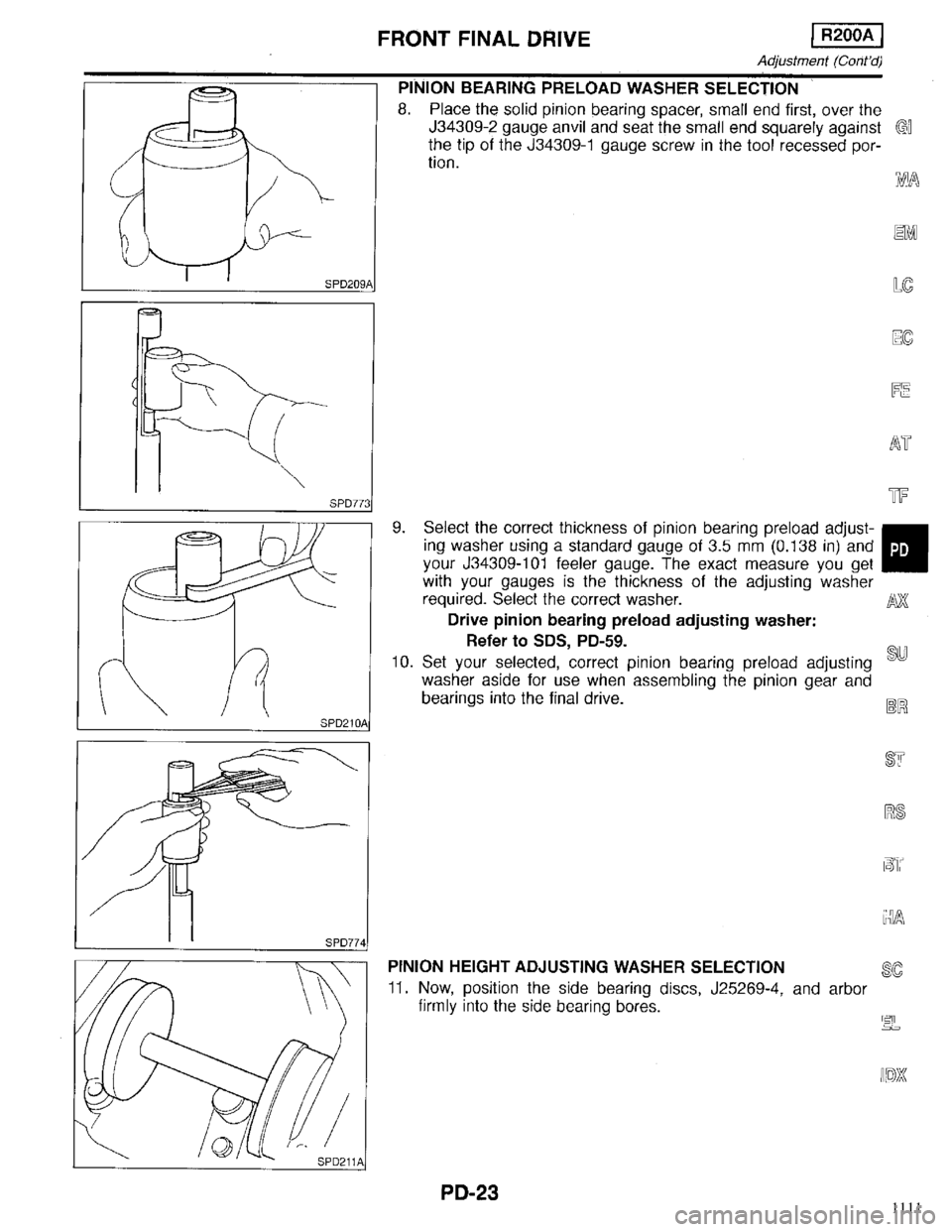 INFINITI QX4 1998  Factory Service Manual 1111 