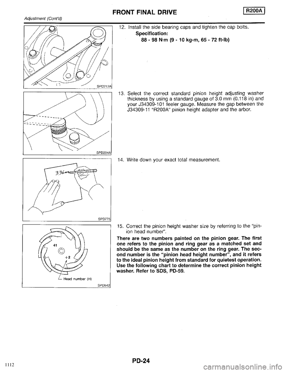 INFINITI QX4 1998  Factory Service Manual 1112 