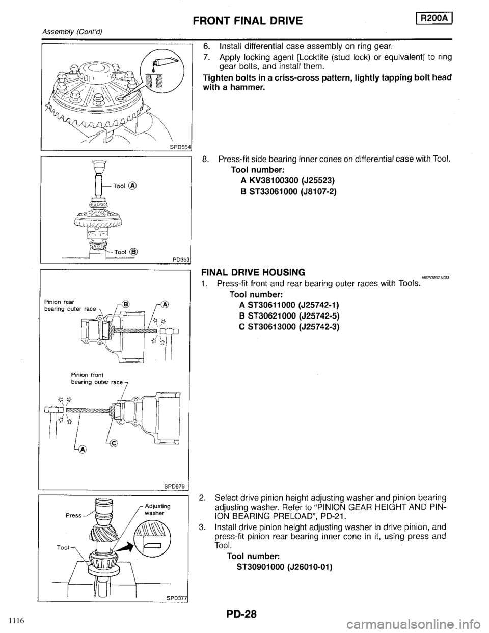 INFINITI QX4 1998  Factory Service Manual 1116 