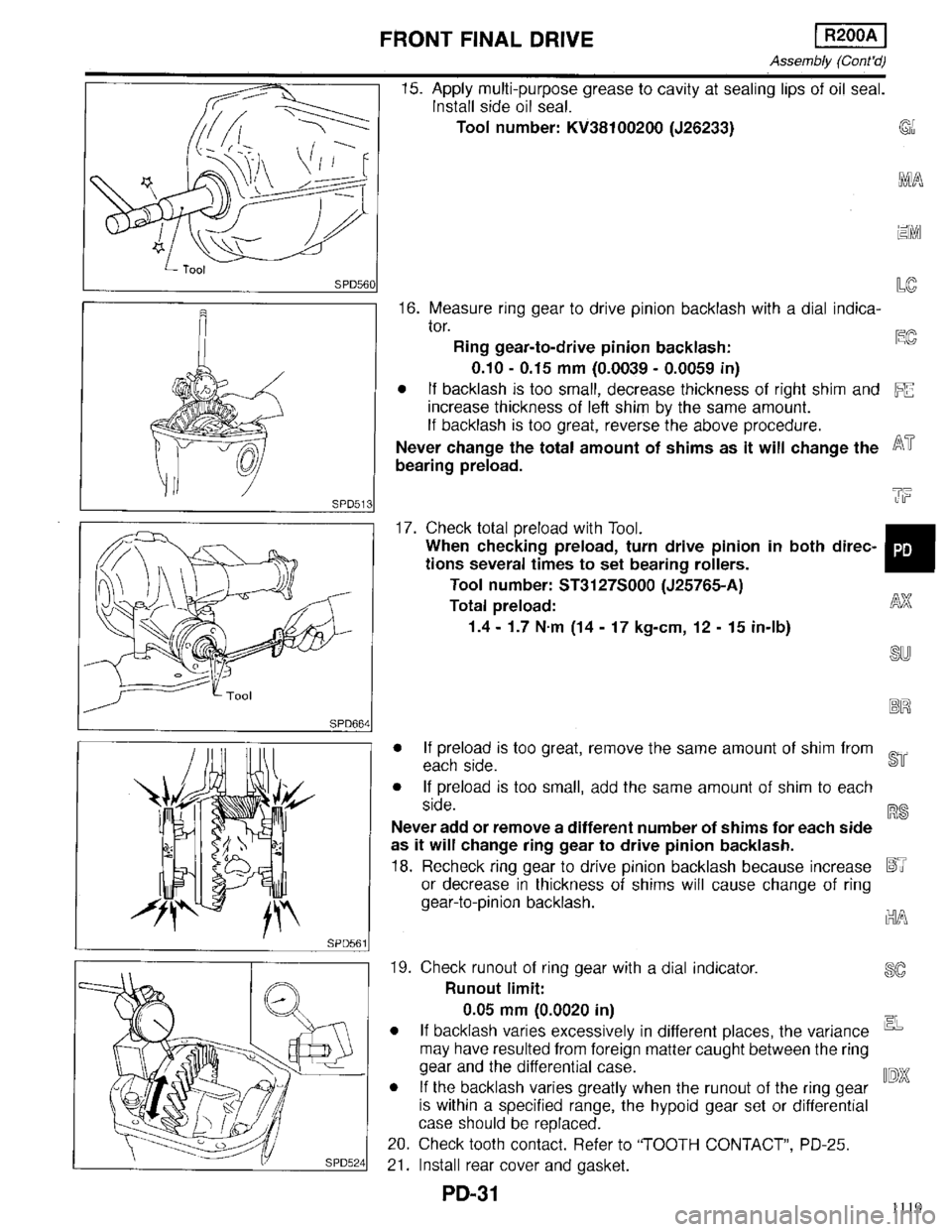 INFINITI QX4 1998  Factory Service Manual 1119 