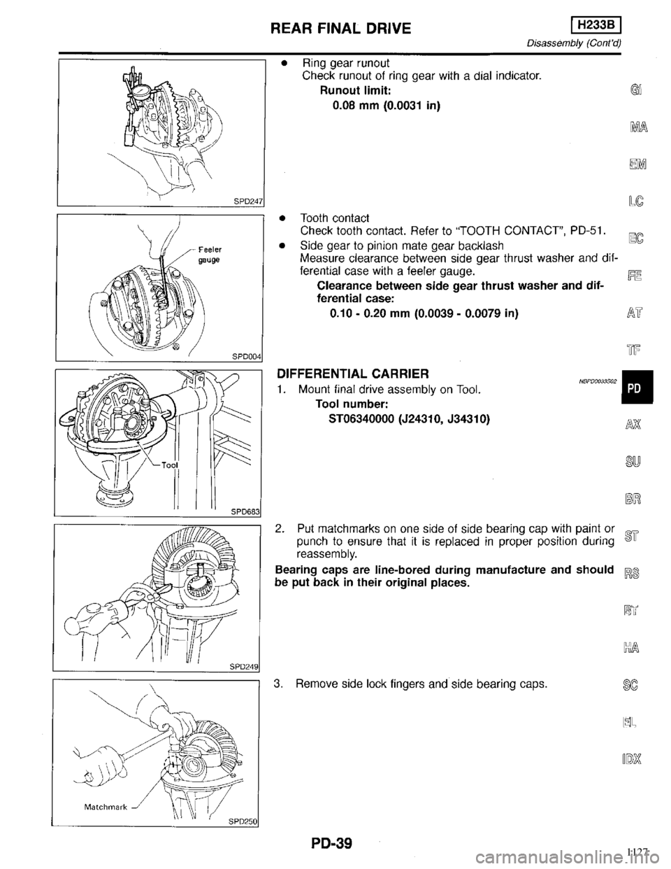 INFINITI QX4 1998  Factory Service Manual 1127 