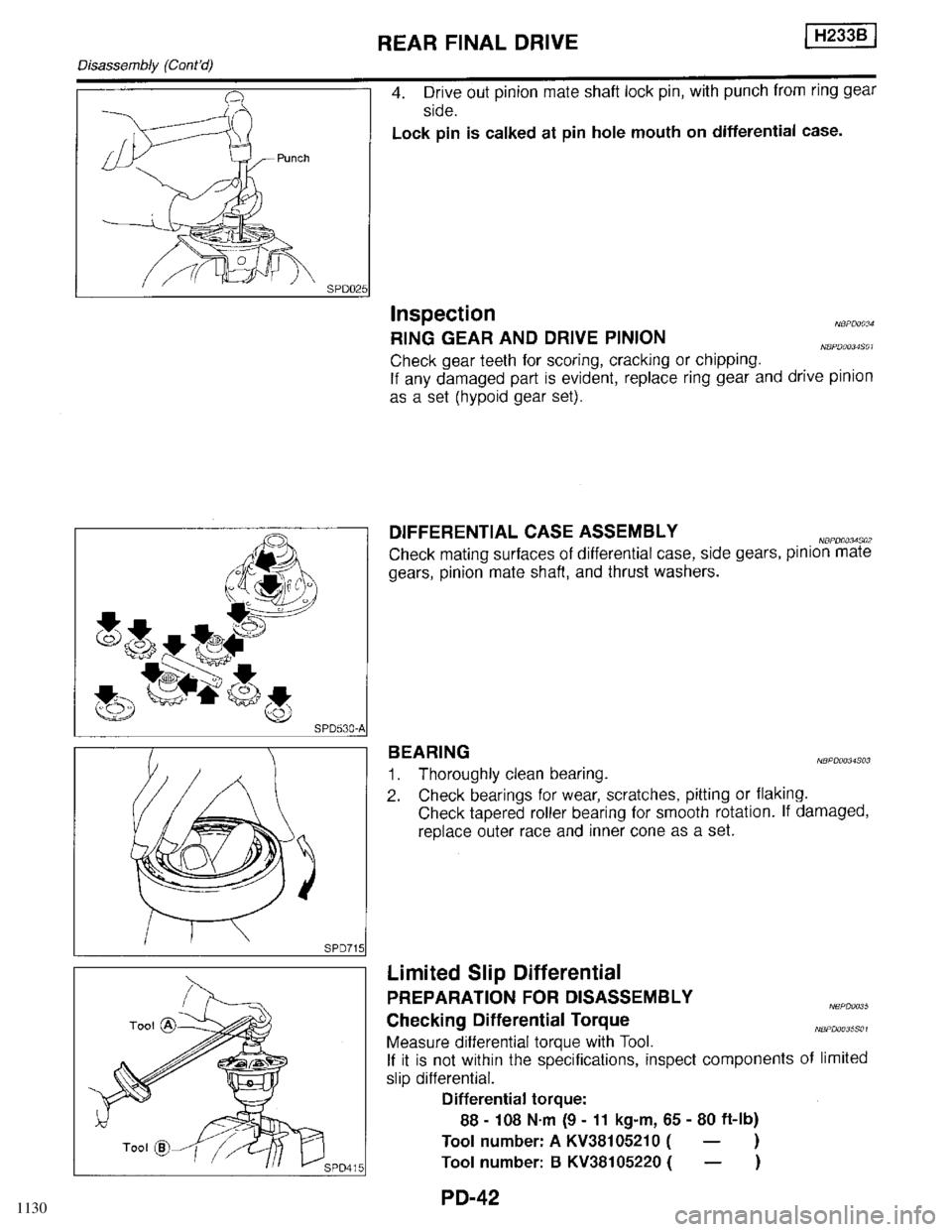 INFINITI QX4 1998  Factory Service Manual 1130 