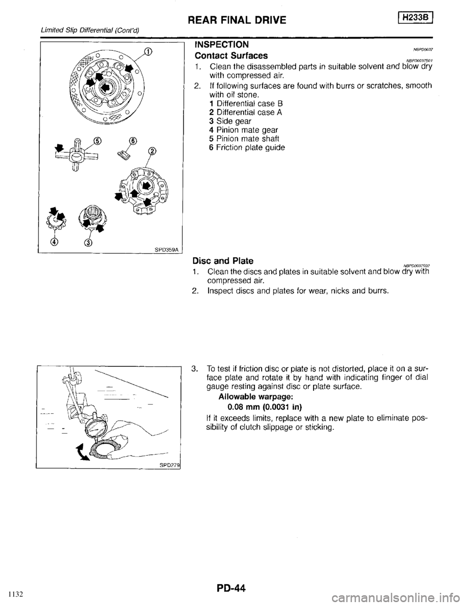 INFINITI QX4 1998  Factory Service Manual 1132 