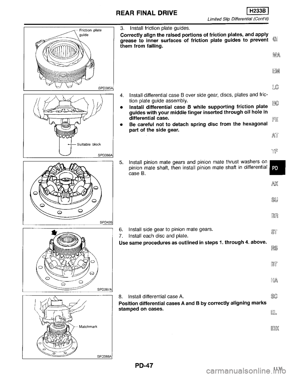 INFINITI QX4 1998  Factory Service Manual 1135 