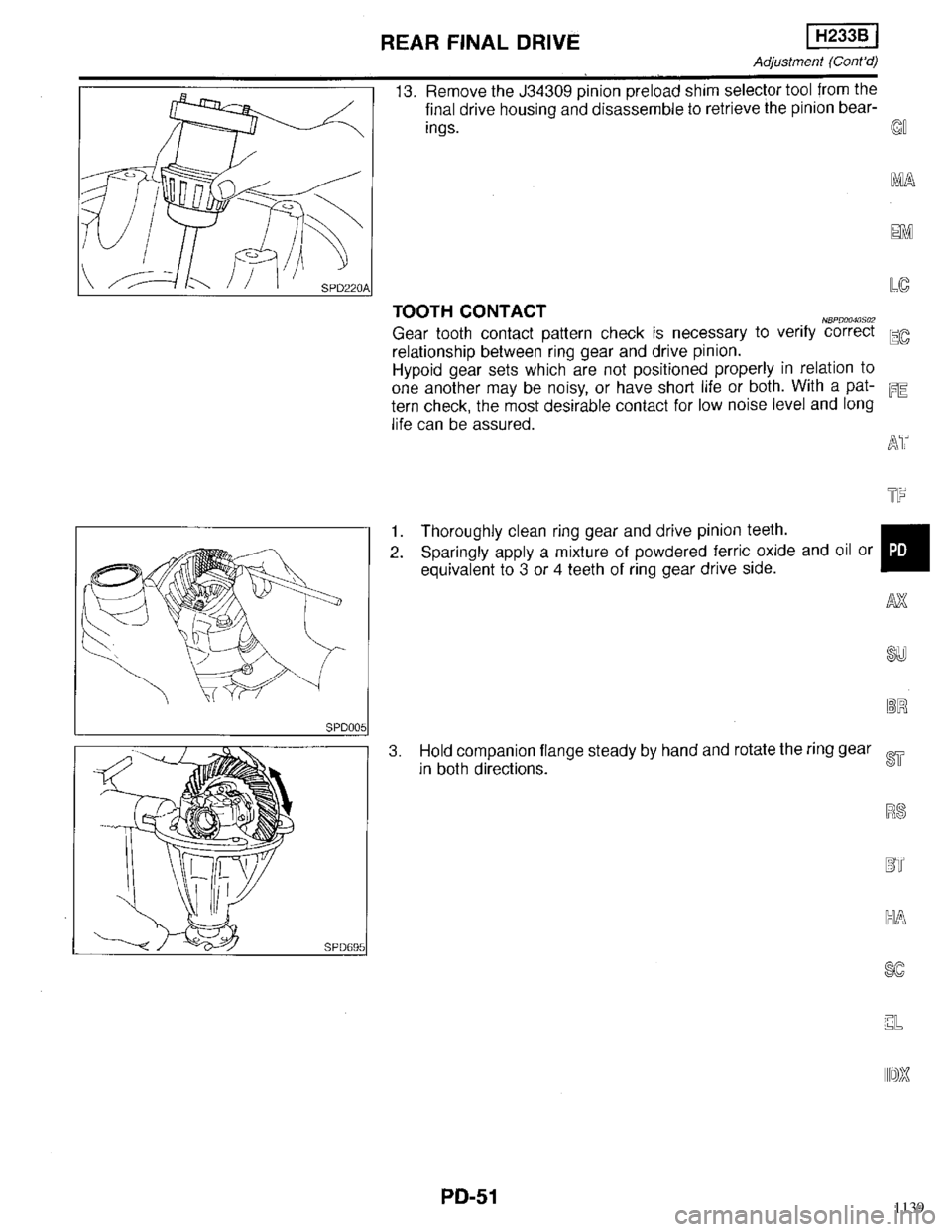 INFINITI QX4 1998  Factory Service Manual 1139 