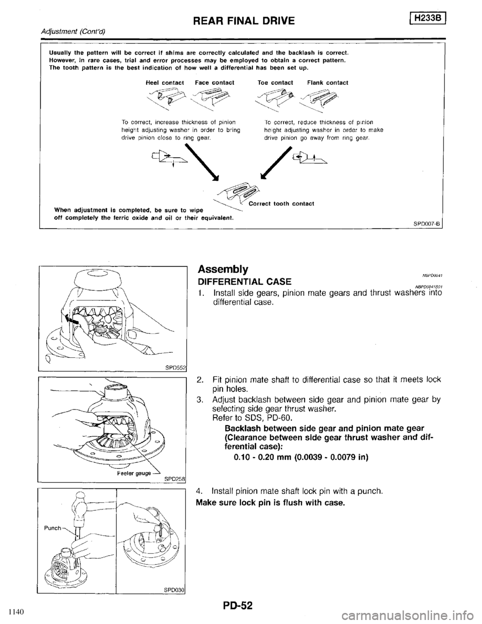 INFINITI QX4 1998  Factory Service Manual 1140 
